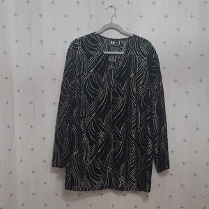 R&K Black and Silver Evening Top